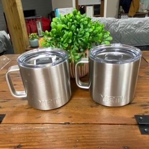 Set of 2 Yeti RAMBLER 10 OZ STACKABLE MUGS WITH MAGSLIDER LID STAINLESS STEEL
